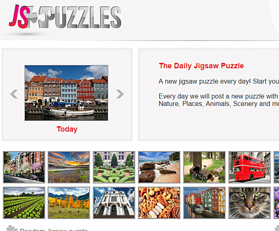 Screenshot z webu JSPuzzles