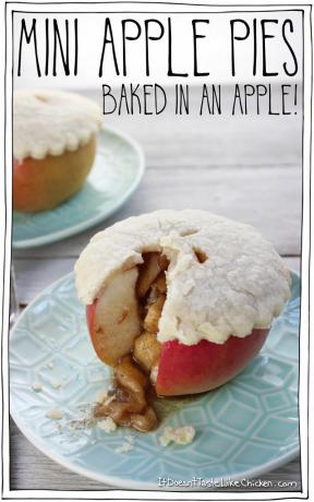 Mini jablečné koláče pečené v jablečném veganském receptu