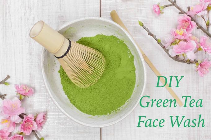 DIY mytí obličeje zeleným čajem