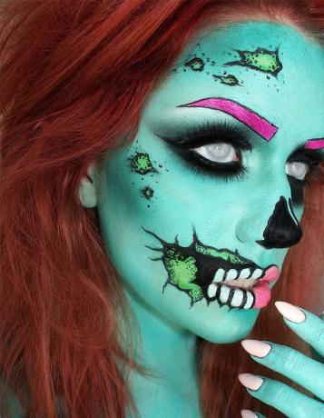 Tyrkysová zombie pop art