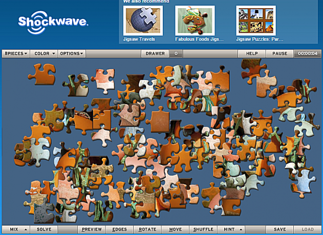 Screenshot volné skládačky na Shockwave