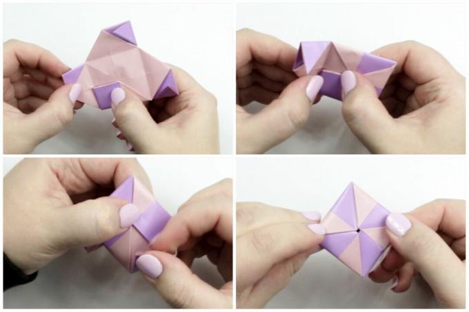 Papír origami složený do krabice