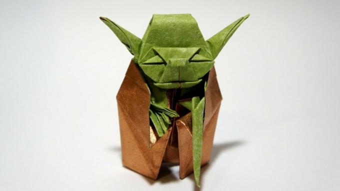 Origami jedi mistr yoda
