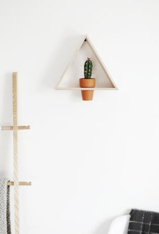 1 dřevěný trojúhelník držák rostlin DIY