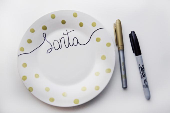 Sharpie Santa DIY talíř
