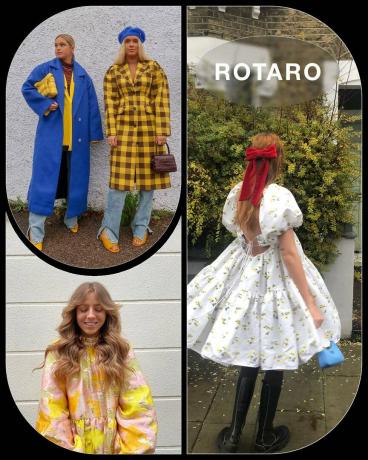 melhores sites de aluguel de moda: influenciadores usando roupas de Rotaro
