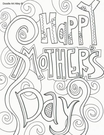 Раскраска с надписью «С Днем матери».