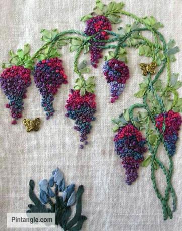 Patrón de bordado de uva de pintangle