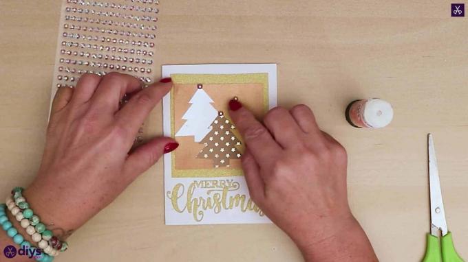 DIY vánoční stromeček karta na dovolenou