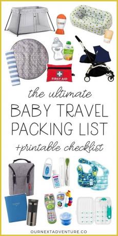 Lista de ambalare pentru călătorii pentru bebeluși