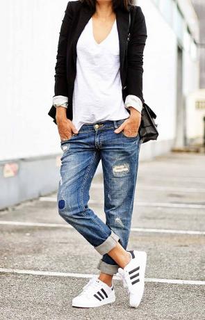 Džínsové nohavice pohodlné nápady na víkendový outfit