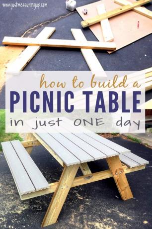 Meja piknik sederhana satu hari