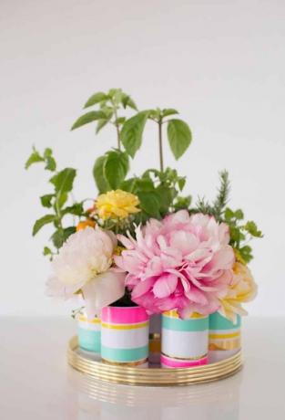 Vase floral de jardin en grappe bricolage