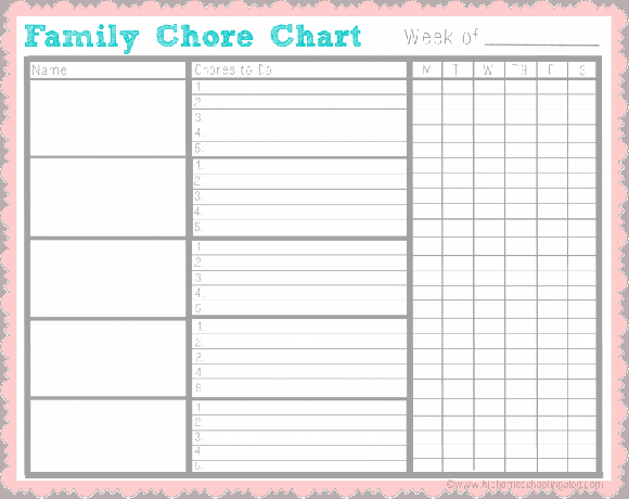 Таблица семейных обязанностей