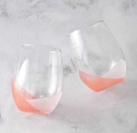 Diy colorblock matné sklenice na víno