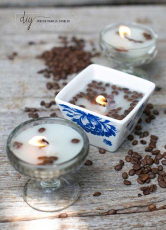 Svíčky z francouzských vanilkových kávových zrn