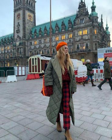 Tendências da moda acolchoada: Blanca Miro em um casaco acolchoado