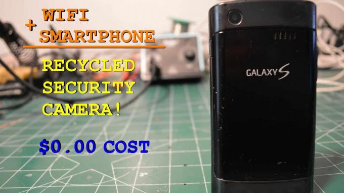 Telefon vechi către cameră de securitate