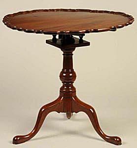 Ca. Americký mahagonový čajový stůl z poloviny 18. století