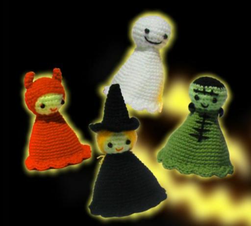 Halloween háčkované bábiky Amigurumi