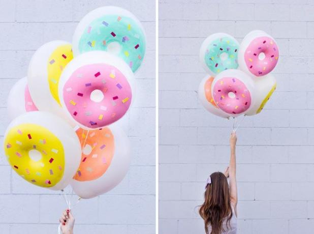 Diy besprenkelde donut ballonnen