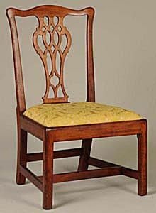 Ca. Mahoganová židle Chippendale z 18. století