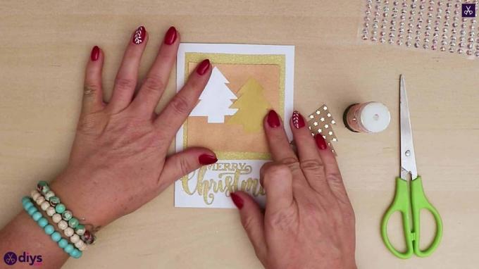 DIY vánoční stromeček proužek karty