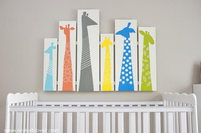 Art coloré de silhouette de girafe