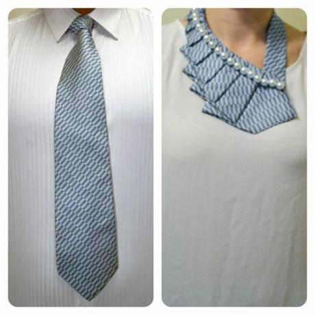 Cuello de corbata con cuentas