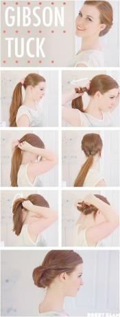 Tutoriel updo facile à suivre gibson tuck low updo