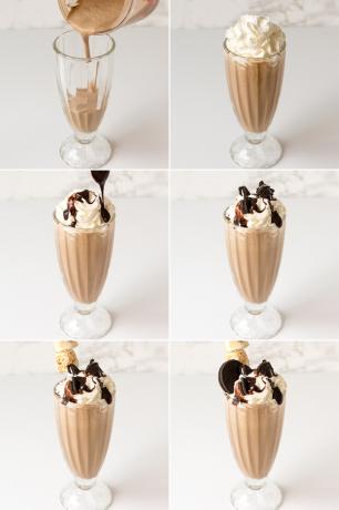Colagem de milkshake de café Oreo etapa 4