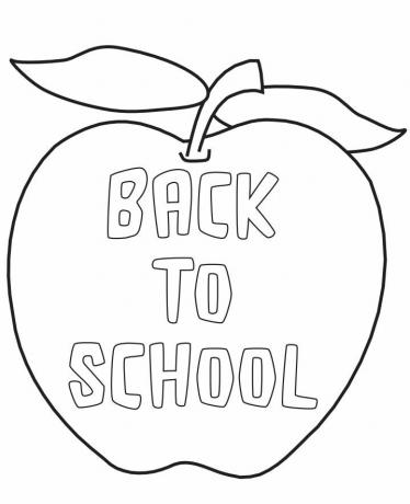 Jabolko z napisom " Nazaj v šolo"