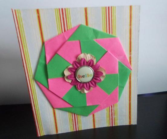 Card de medalion origami