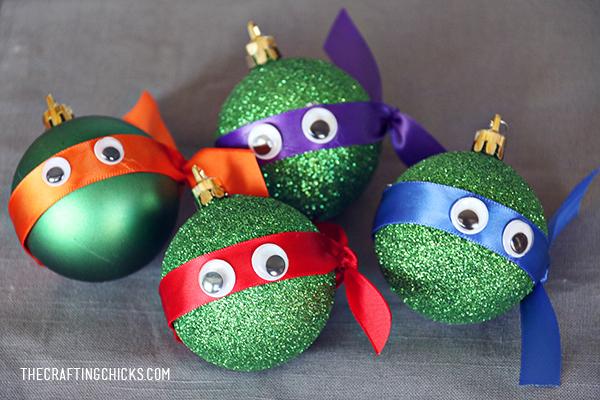 DIY Ninja želva vánoční ozdoby