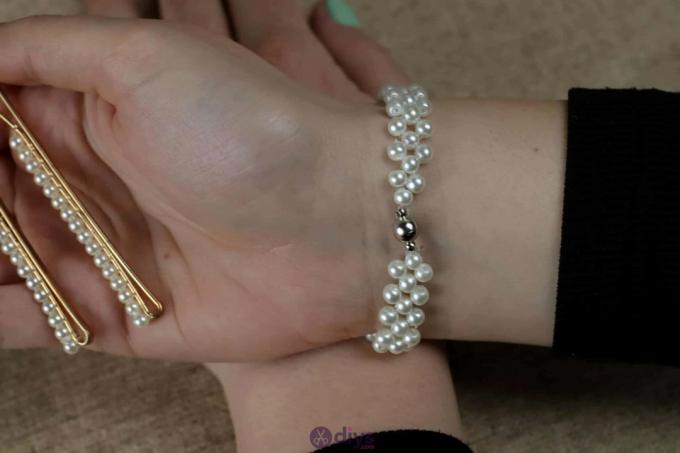 Moda elegante braccialetto di perline bianche fai da te