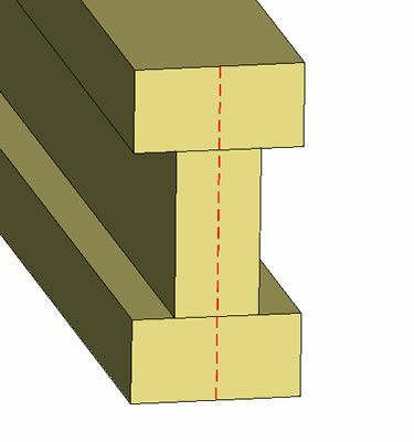 עיבוד תלת-ממדי של חתך קוביות עץ