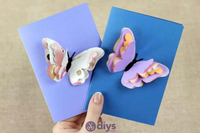 3d papieren vlinderkaart diy