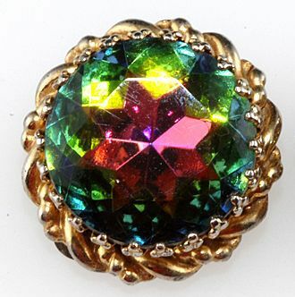 Anting Schiaparelli dengan berlian imitasi sedang " Semangka" atau Vitrail II