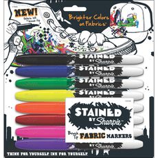 Barvené značkovači tkanin Sharpie 8/Pkg-různé barvy