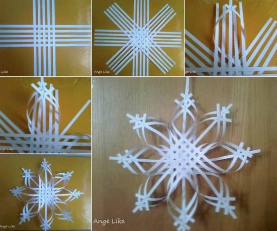 Στριμμένα χαρτιά λωρίδες νιφάδα χιονιού