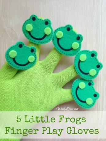 Марионетки в перчатках пяти маленьких лягушек