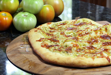 Vihreä tomaatti pizza