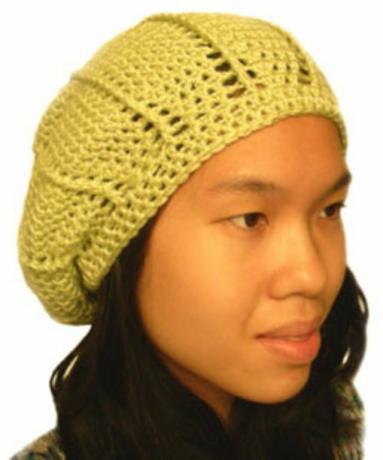 Sombrero de crochet holgado amarillo