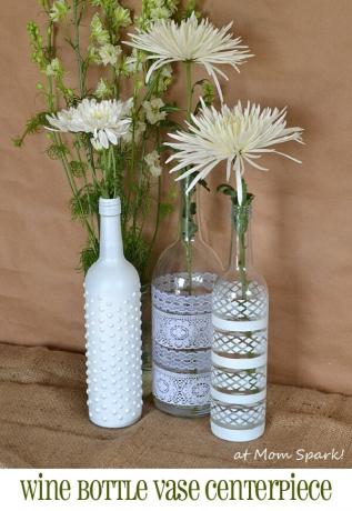 Hübsche Boho-Weinflaschen-Blumenvasen