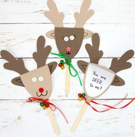 barn diy reindeer dukke julekort