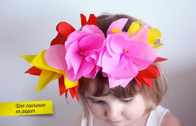 Детская цветочная корона из крепированной бумаги своими руками