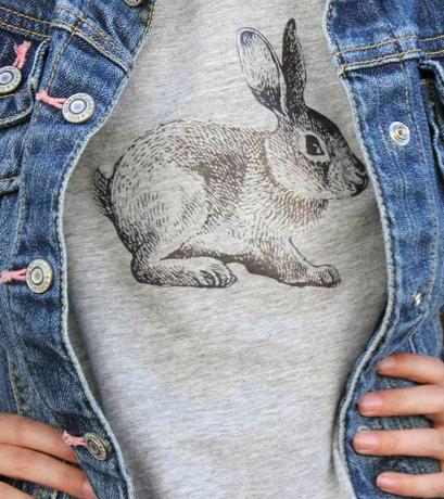 T-shirt de coelhinho para passar a ferro faça você mesmo