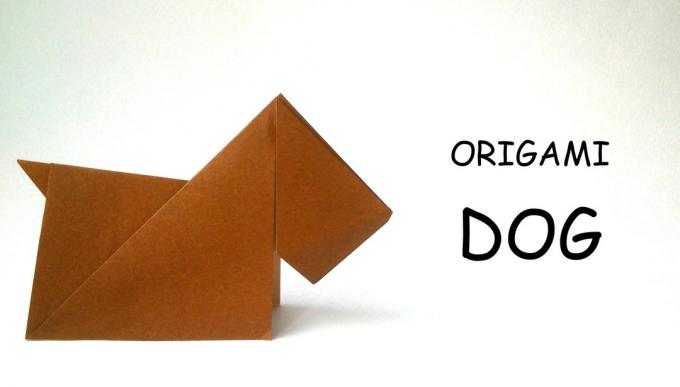 Eenvoudige origami hond