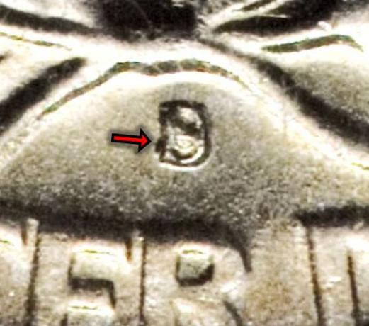 1950-S Washington Silver Quarter S Over D - Variedad de marca de ceca repunched (RPM)
