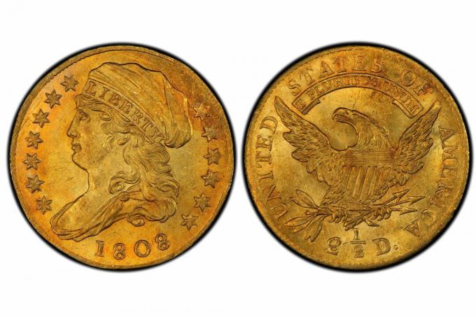 1808 „Capped Bust“ 2,50 USD „Gold Quarter Eagle“